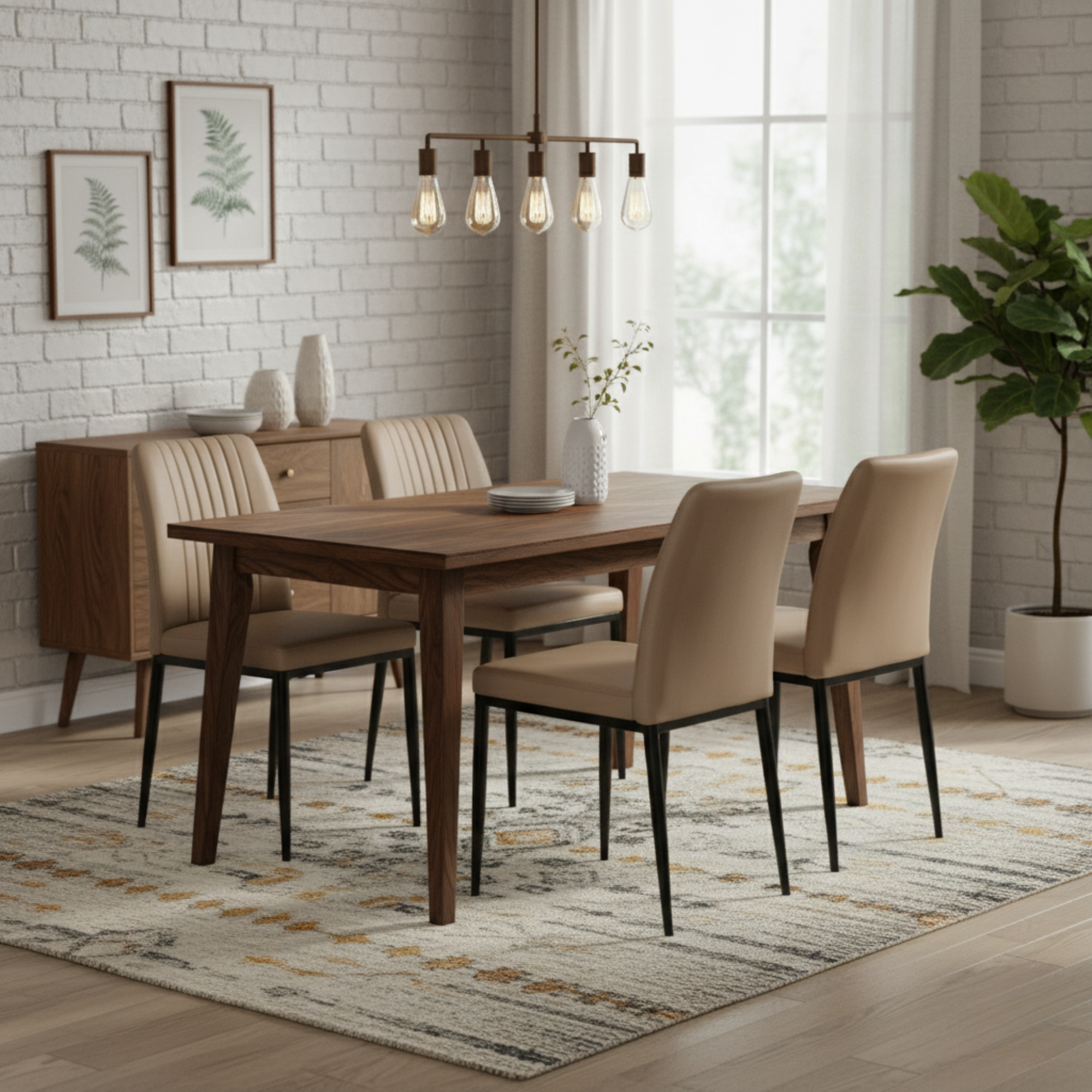 Slay Dining Chair: Dark Taupe Leatherette